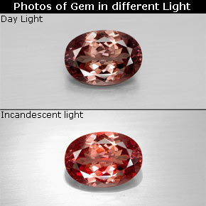 Granato cangiante naturale multicolore da 2,85 ct, taglio ovale, VS
