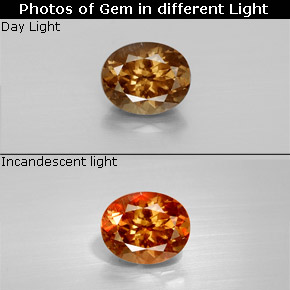 Granato cangiante naturale multicolore da 1,63 ct, taglio ovale, VS-SI