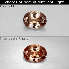 Granato cangiante naturale marrone da 1,57 ct, taglio ovale, VS