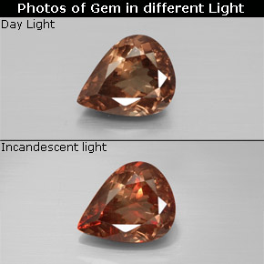 Granato cangiante naturale multicolore da 2,35 ct, taglio a pera, VS-SI