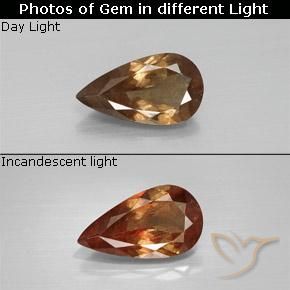 1.77ct Naturale Marrone chiaro Granato cangiante, Forma a pera, VS-SI
