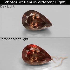Granato cangiante naturale marrone da 3,05 ct, taglio a pera, VS-SI