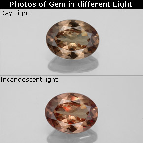 Granato cangiante naturale marrone da 1,41 ct, taglio ovale, VS