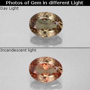Granato cangiante naturale marrone da 1,48 ct, taglio ovale, VS-SI