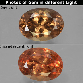 Granato cangiante Marrone dorato ad arancione naturale da 1.87 ct, Taglio ovale, VS-SI