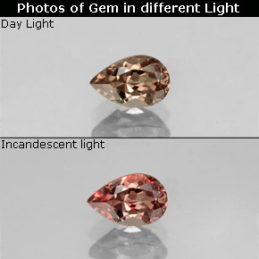Granato cangiante naturale cangiante da 0,60 ct, taglio a pera, VVS-VS