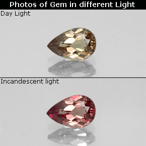 Granato cangiante naturale cangiante da 0,73 ct, taglio a pera, VS