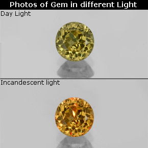 Granato cangiante naturale cangiante da 0,69 ct, taglio rotondo, VVS-VS