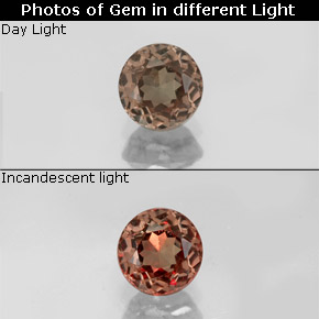 Granato cangiante naturale multicolore da 0,75 ct, taglio rotondo, VS
