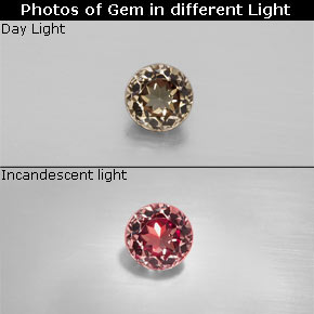 Granato cangiante naturale multicolore da 0,50 ct, taglio rotondo, VS
