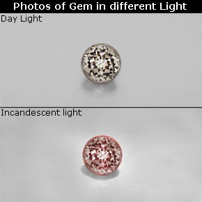 Granato cangiante naturale multicolore da 0,38 ct, taglio rotondo, VS