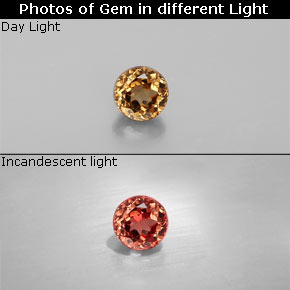 Granato cangiante naturale multicolore da 0,43 ct, taglio rotondo, VS