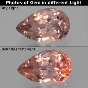 Granato cangiante Marrone Chiaro Medio naturale da 0.46 ct, Forma a pera, VS