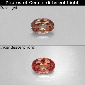 Granato cangiante naturale multicolore da 0,55 ct, taglio ovale, VS