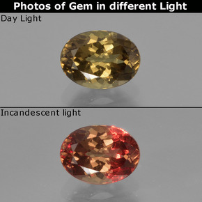 Granato cangiante naturale multicolore da 1,18 ct, taglio ovale, VVS-VS