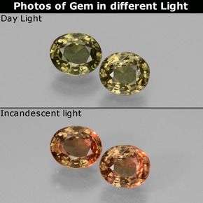 Granato cangiante naturale multicolore da 1,06 ct, taglio ovale, VS