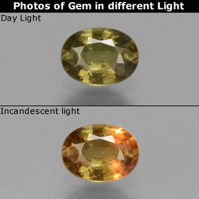 Granato cangiante naturale multicolore da 0,73 ct, taglio ovale, VS