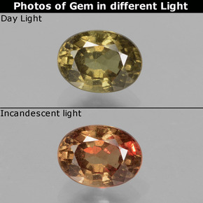 Granato cangiante naturale multicolore da 0,94 ct, taglio ovale, VS