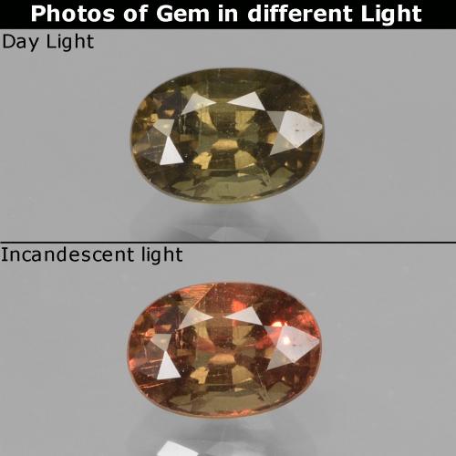 Granato cangiante naturale marrone da 0,96 ct, taglio ovale, VS-SI