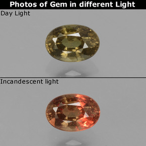 Granato cangiante naturale multicolore da 0,75 ct, taglio ovale, VS