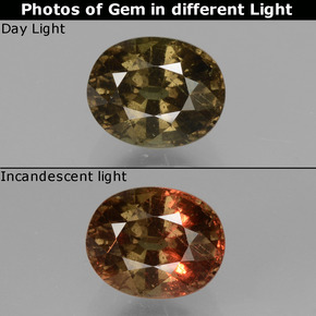 Granato cangiante naturale multicolore da 1,73 ct, taglio ovale, VS-SI