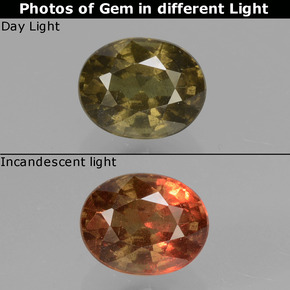 Granato cangiante naturale multicolore da 1,36 ct, taglio ovale, VS-SI