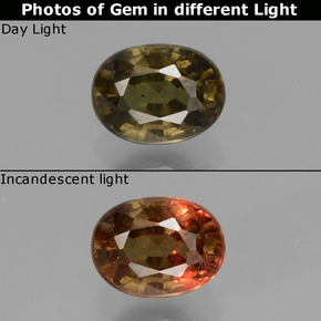 Granato cangiante naturale cangiante da 1,13 ct, taglio ovale, VS-SI