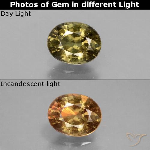 Granato cangiante naturale marrone da 0,92 ct, taglio ovale, VS-SI