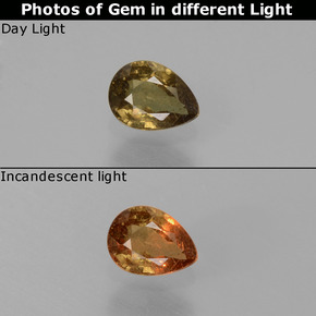 Granato cangiante naturale multicolore da 0,46 ct, taglio a pera, VS