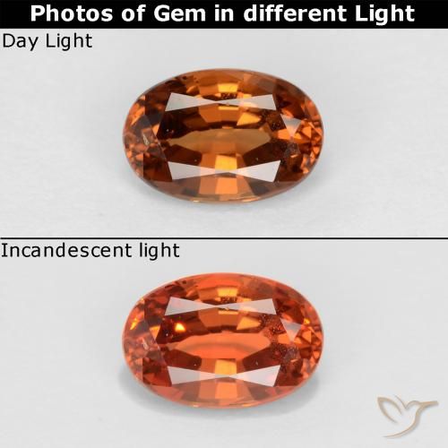 Granato cangiante naturale marrone da 0,60 ct, taglio ovale, VS