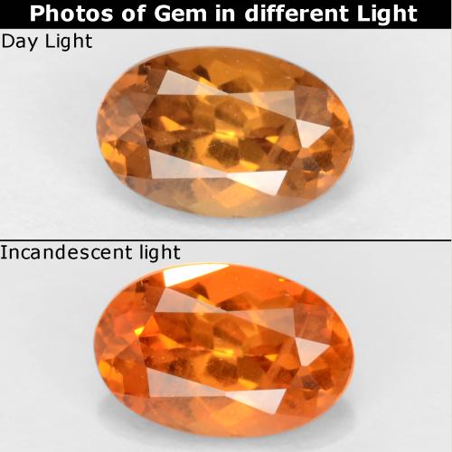 Granato cangiante naturale marrone da 0,61 ct, taglio ovale, VS