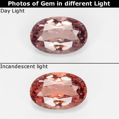 Granato cangiante naturale marrone da 0,57 ct, taglio ovale, VVS-VS