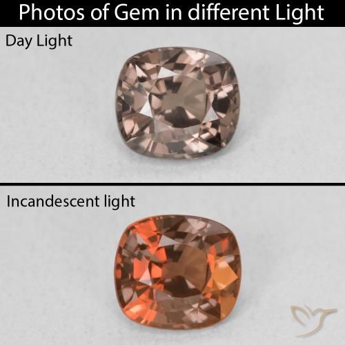 1.02ct Naturale Marrone Chiaro Medio Granato cangiante, Cuscino, VVS-VS