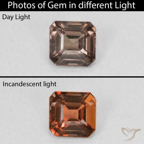 Granato cangiante naturale marrone da 0,97 ct, taglio smeraldo, VVS-VS