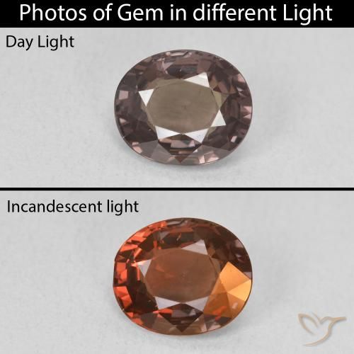 1.76ct Naturale Marrone Chiaro Medio Granato cangiante, Ovale, VVS-VS