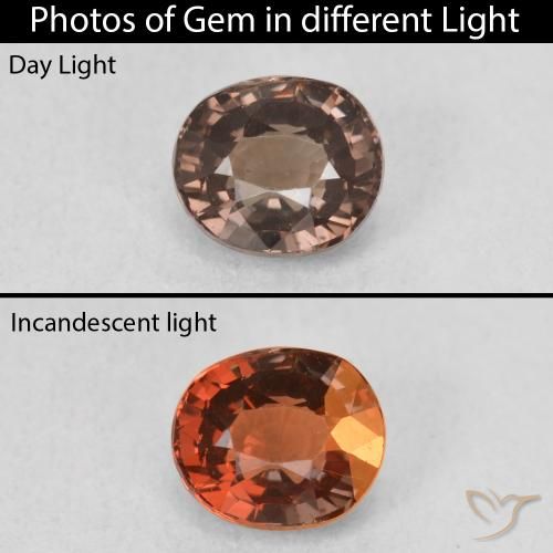 1.07ct Naturale Marrone Chiaro Medio Granato cangiante, Ovale, VVS-VS