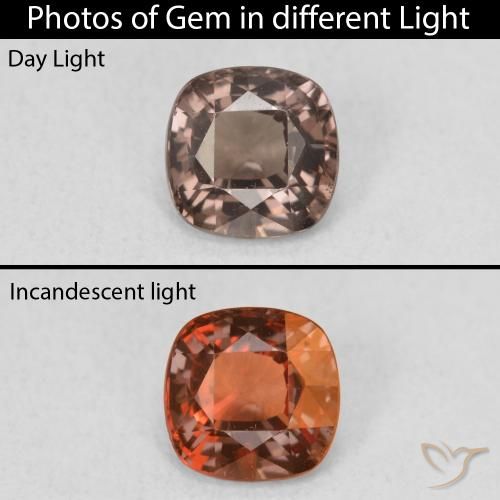 1.05ct Naturale Marrone Chiaro Medio Granato cangiante, Cuscino, VS