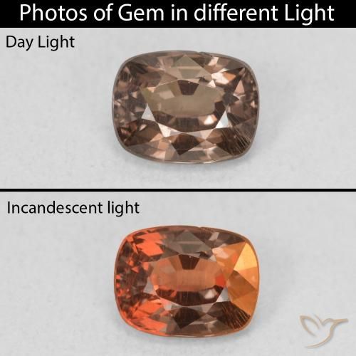 0.98ct Naturale Marrone Chiaro Medio Granato cangiante, Cuscino, VS