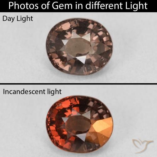 1.60ct Naturale Marrone Chiaro Medio Granato cangiante, Ovale, VS