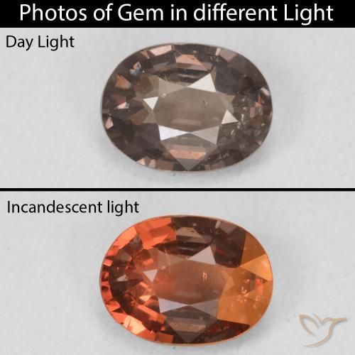 1.18ct Naturale Marrone Chiaro Medio Granato cangiante, Ovale, VS