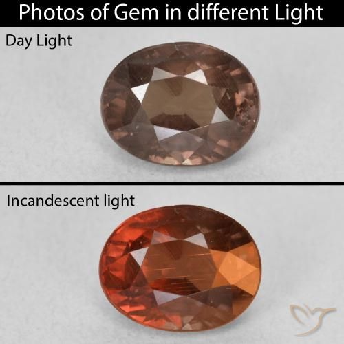 1.65ct Naturale Marrone Chiaro Medio Granato cangiante, Ovale, VS