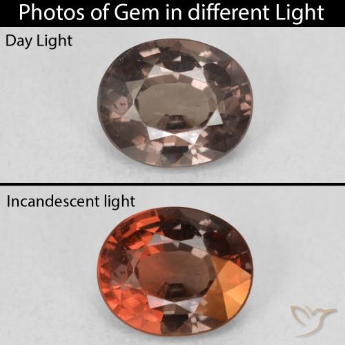 1.15ct Naturale Marrone Chiaro Medio Granato cangiante, Ovale, VS