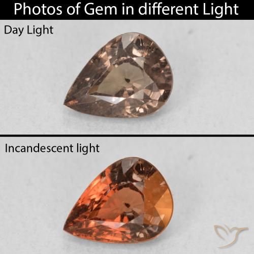 1.08ct Naturale Marrone scuro Granato cangiante, Forma a pera, VS