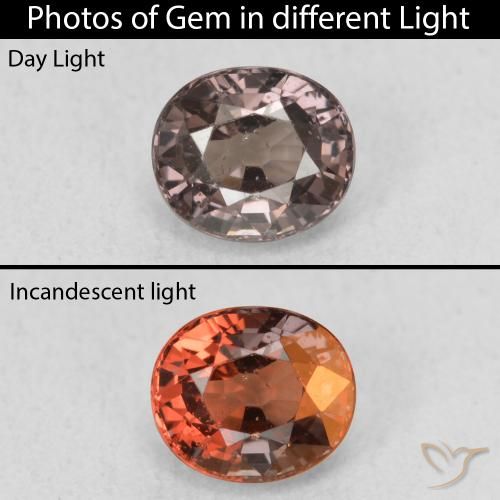 1.00ct Naturale Marrone scuro Granato cangiante, Ovale, VS