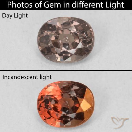 0.97ct Naturale Marrone scuro Granato cangiante, Ovale, VS