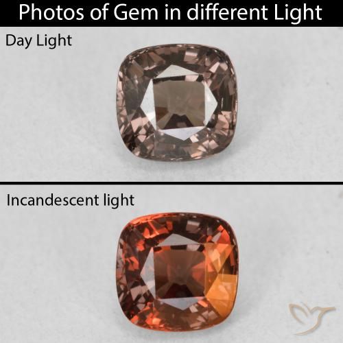 1.03ct Naturale Marrone Chiaro Medio Granato cangiante, Cuscino, VVS
