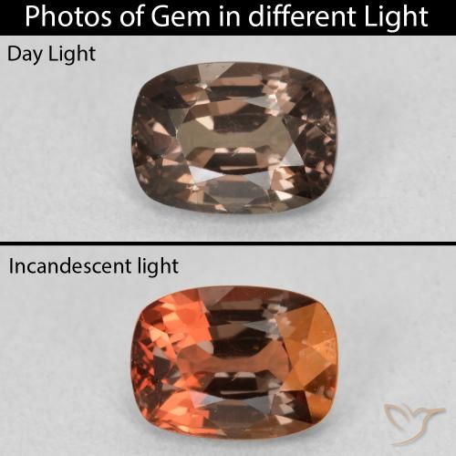 1.17ct Naturale Marrone Chiaro Medio Granato cangiante, Cuscino, VVS