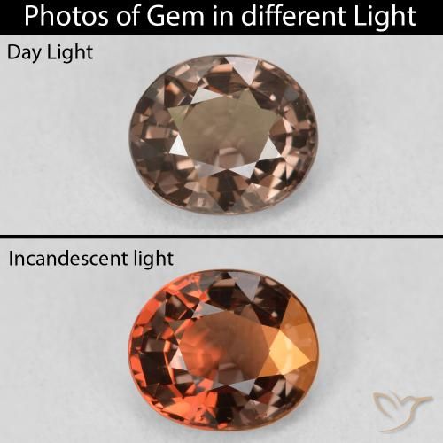 1.35ct Naturale Marrone medio Granato cangiante, Ovale, VVS