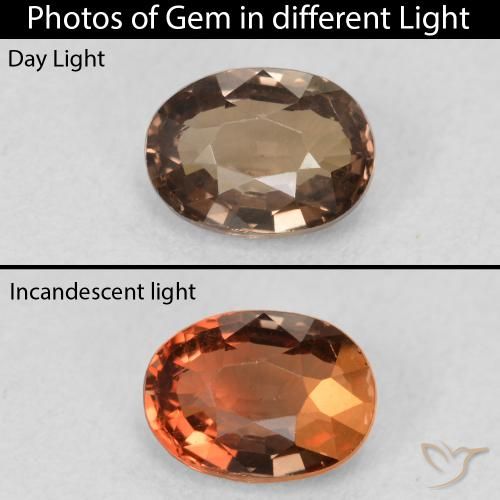 1.16ct Naturale Marrone medio Granato cangiante, Ovale, VVS