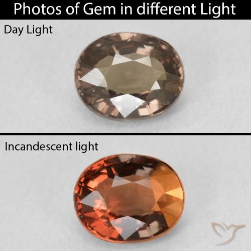 1.15ct Naturale Marrone caldo Granato cangiante, Ovale, VVS